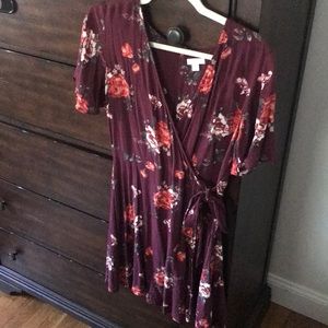 Maroon floral dress